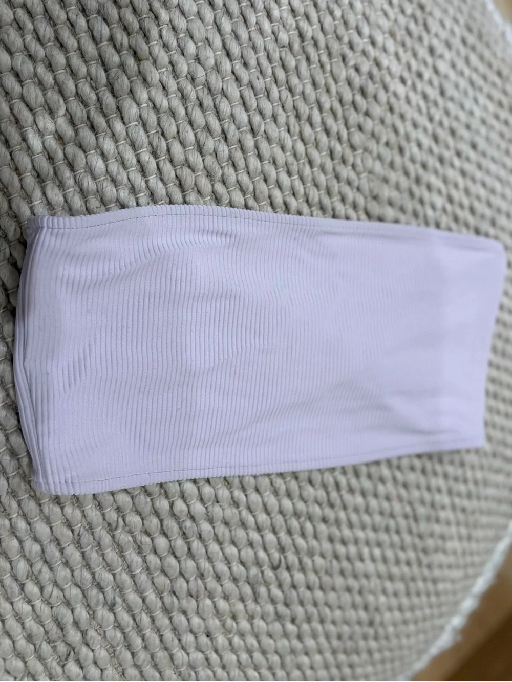Frankies Bikinis Jenna Ribbed Bandeau Bikini Top Size Large